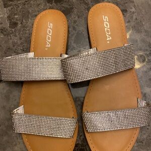 Soda Women's Sparkling Silver Sandals